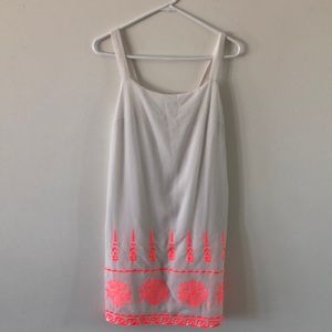 Neon pink and white dress